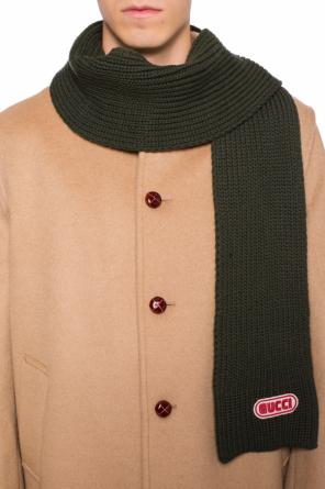 Logo-embroidered braided scarf, zdjęcie 2 Logo-embroidered braided scarf od Gucci